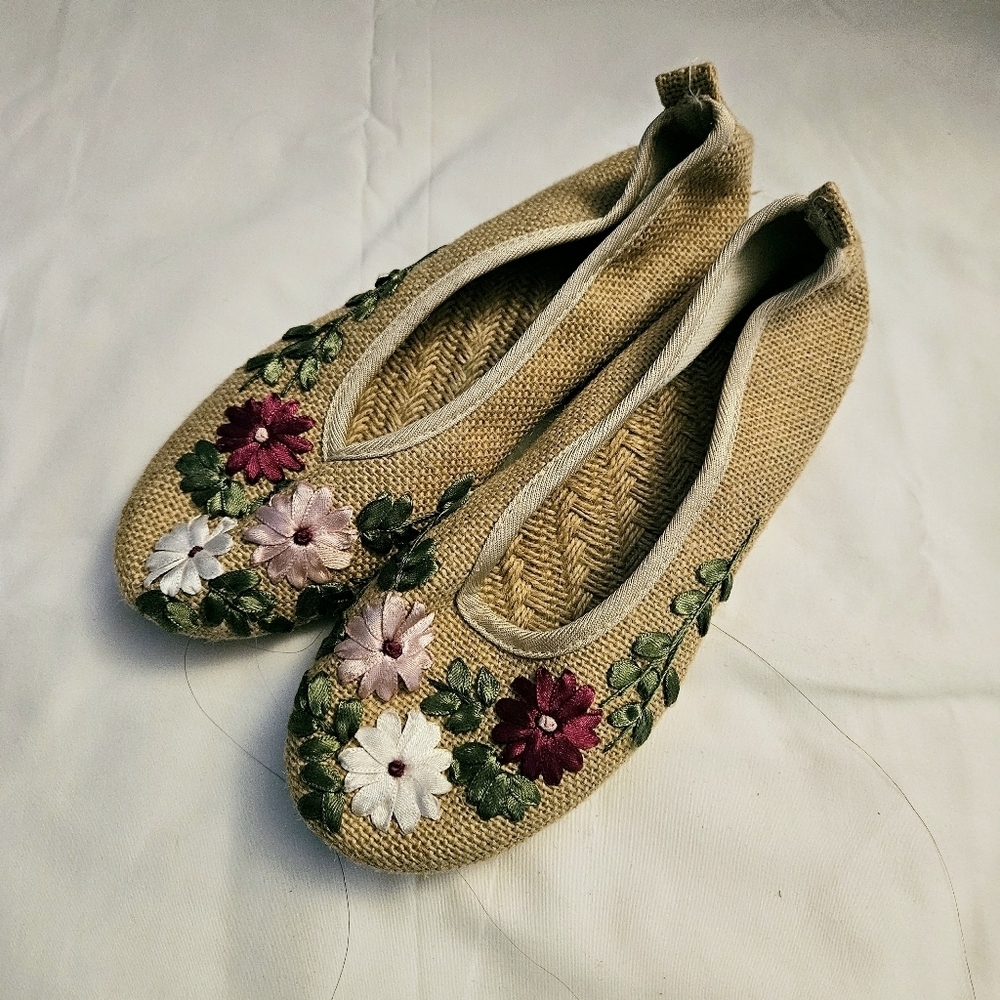 LELINTA Women's 6/6.5 USShoes Floral Loafers Shoes Slip On Round Toe Ballet Flat - Picture 5 of 13
